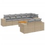 Set de sofás de jardín 9 pzas con cojines ratán sintético beige de , Conjuntos de jardín - Ref: Foro24-3225534, Precio: 606,9...