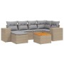 Set sofás de jardín 7 piezas y cojines ratán sintético beige de , Conjuntos de jardín - Ref: Foro24-3225548, Precio: 425,23 €...