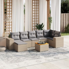 Juego de sofás de jardín con cojines beige 8 pzas ratán PE de , Conjuntos de jardín - Ref: Foro24-3225555, Precio: 481,83 €, ...