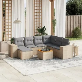 Juego de sofás de jardín con cojines beige 8 pzas ratán PE de , Conjuntos de jardín - Ref: Foro24-3225562, Precio: 499,94 €, ...