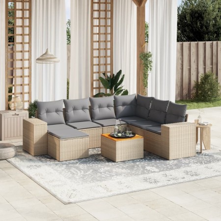 Juego de sofás de jardín con cojines beige 8 pzas ratán PE de , Conjuntos de jardín - Ref: Foro24-3225562, Precio: 481,83 €, ...