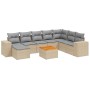 Set de sofás de jardín 9 pzas con cojines ratán sintético beige de , Conjuntos de jardín - Ref: Foro24-3225583, Precio: 525,0...
