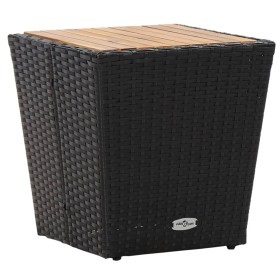 Mesa de centro ratán PE y madera maciza acacia 41,5x41,5x43 cm de vidaXL, Mesas de jardín - Ref: Foro24-46197, Precio: 54,07 ...