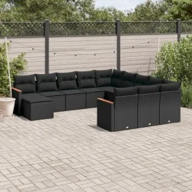 Set de sofás de jardín 12 piezas cojines ratán sintético negro de , Conjuntos de jardín - Ref: Foro24-3226580, Precio: 745,24...