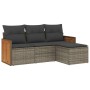 Set de sofás de jardín 4 pzas y cojines ratán sintético gris de , Conjuntos de jardín - Ref: Foro24-3227586, Precio: 241,10 €...