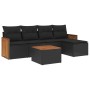 Set de sofás de jardín 6 piezas y cojines ratán sintético negro de , Conjuntos de jardín - Ref: Foro24-3227602, Precio: 332,1...