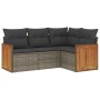 Set de sofás de jardín 4 pzas y cojines ratán sintético gris de , Conjuntos de jardín - Ref: Foro24-3227614, Precio: 272,21 €...