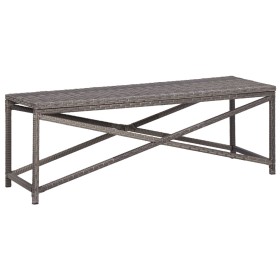 Banco de jardín ratán sintético gris 120 cm de vidaXL, Bancos de jardín - Ref: Foro24-46211, Precio: 71,10 €, Descuento: %