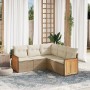 Juego de sofás jardín con cojines 5 pzas ratán sintético beige de , Conjuntos de jardín - Ref: Foro24-3227640, Precio: 332,40...