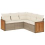 Juego de sofás jardín con cojines 5 pzas ratán sintético beige de , Conjuntos de jardín - Ref: Foro24-3227640, Precio: 332,40...