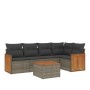 Set de muebles de jardín 6 pzas y cojines ratán sintético gris de , Conjuntos de jardín - Ref: Foro24-3227635, Precio: 356,74...