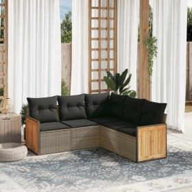 Juego de sofás jardín con cojines 5 pzas ratán sintético gris de , Conjuntos de jardín - Ref: Foro24-3227642, Precio: 322,38 ...