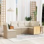 Juego de sofás jardín con cojines 5 pzas ratán sintético beige de , Conjuntos de jardín - Ref: Foro24-3227654, Precio: 332,40...