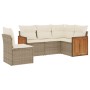 Juego de sofás jardín con cojines 5 pzas ratán sintético beige de , Conjuntos de jardín - Ref: Foro24-3227654, Precio: 332,40...