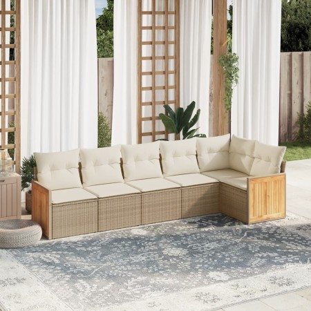 Juego de sofás jardín con cojines 6 pzas ratán sintético beige de , Conjuntos de jardín - Ref: Foro24-3227668, Precio: 382,64...