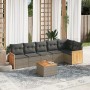 Set de sofás de jardín 7 piezas con cojines ratán PE gris de , Conjuntos de jardín - Ref: Foro24-3227677, Precio: 410,20 €, D...