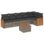 Set de sofás de jardín 7 piezas con cojines ratán PE gris de , Conjuntos de jardín - Ref: Foro24-3227677, Precio: 410,20 €, D...
