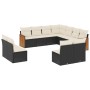 Set de sofás de jardín 11 pzas y cojines ratán sintético negro de , Conjuntos de jardín - Ref: Foro24-3227764, Precio: 589,90...