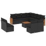 Set de sofás de jardín 12 piezas cojines ratán sintético negro de , Conjuntos de jardín - Ref: Foro24-3227770, Precio: 715,98...