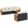 Set de comedor de jardín 7 pzas y cojines ratán sintético negro de , Conjuntos de jardín - Ref: Foro24-3227820, Precio: 451,2...