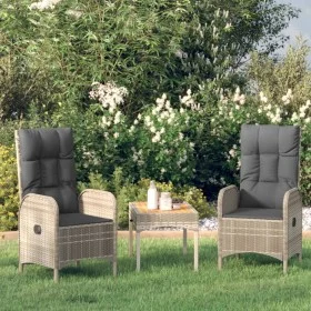 Sillas de jardín 2 unidades ratán sintético gris de vidaXL, Sillas de jardín - Ref: Foro24-46219, Precio: 282,91 €, Descuento: %