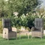 Sillas de jardín 2 unidades ratán sintético gris de vidaXL, Sillas de jardín - Ref: Foro24-46219, Precio: 282,91 €, Descuento: %