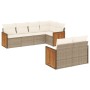 Set sofás de jardín 7 piezas y cojines ratán sintético beige de , Conjuntos de jardín - Ref: Foro24-3227822, Precio: 467,42 €...