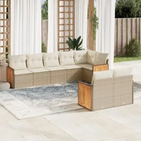 Juego de sofás de jardín con cojines beige 8 pzas ratán PE de , Conjuntos de jardín - Ref: Foro24-3227829, Precio: 578,96 €, ...
