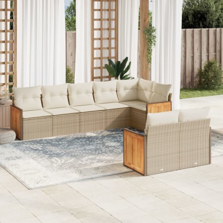Juego de sofás de jardín con cojines beige 8 pzas ratán PE de , Conjuntos de jardín - Ref: Foro24-3227829, Precio: 520,88 €, ...