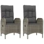Sillas de jardín 2 unidades ratán sintético gris de vidaXL, Sillas de jardín - Ref: Foro24-46219, Precio: 282,91 €, Descuento: %