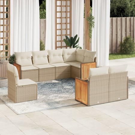 Juego de sofás de jardín con cojines beige 8 pzas ratán PE de , Conjuntos de jardín - Ref: Foro24-3227843, Precio: 520,88 €, ...