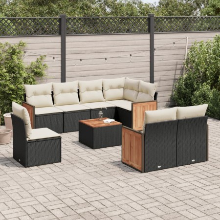 Set de sofás de jardín 8 piezas y cojines ratán sintético negro de , Conjuntos de jardín - Ref: Foro24-3227848, Precio: 520,3...
