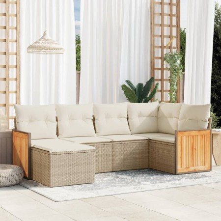 Juego de sofás jardín con cojines 6 pzas ratán sintético beige de , Conjuntos de jardín - Ref: Foro24-3227857, Precio: 374,07...