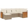 Juego de sofás jardín con cojines 6 pzas ratán sintético beige de , Conjuntos de jardín - Ref: Foro24-3227857, Precio: 374,07...
