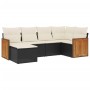 Set de sofás de jardín 6 piezas y cojines ratán sintético negro de , Conjuntos de jardín - Ref: Foro24-3227855, Precio: 348,2...