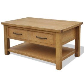 Mesa de centro de madera maciza de roble 88x53x45 cm en Mesas de centro | Comprar online en Foru.es