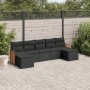 Set de comedor de jardín 7 pzas y cojines ratán sintético negro de , Conjuntos de jardín - Ref: Foro24-3227910, Precio: 388,0...