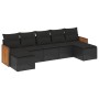Set de comedor de jardín 7 pzas y cojines ratán sintético negro de , Conjuntos de jardín - Ref: Foro24-3227910, Precio: 388,0...