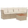 Juego de sofás jardín con cojines 5 pzas ratán sintético beige de , Conjuntos de jardín - Ref: Foro24-3255806, Precio: 347,08...