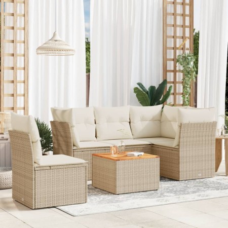 Juego de sofás jardín con cojines 6 pzas ratán sintético beige de , Conjuntos de jardín - Ref: Foro24-3255974, Precio: 412,62...