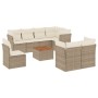 Set de sofás de jardín 9 pzas con cojines ratán sintético beige de , Conjuntos de jardín - Ref: Foro24-3256072, Precio: 641,6...
