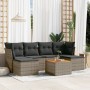 Set de sofás de jardín 7 piezas con cojines ratán PE gris de , Conjuntos de jardín - Ref: Foro24-3256102, Precio: 412,84 €, D...