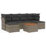 Set de sofás de jardín 7 piezas con cojines ratán PE gris de , Conjuntos de jardín - Ref: Foro24-3256102, Precio: 412,84 €, D...