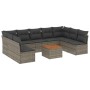 Set de sofás de jardín 10 pzas con cojines ratán sintético gris de , Conjuntos de jardín - Ref: Foro24-3256123, Precio: 548,7...