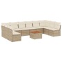 Set de sofás de jardín 11pzas con cojines ratán sintético beige de , Conjuntos de jardín - Ref: Foro24-3256128, Precio: 674,6...