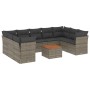 Set de sofás de jardín 10 pzas con cojines ratán sintético gris de , Conjuntos de jardín - Ref: Foro24-3256137, Precio: 593,8...