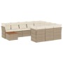 Set de sofás de jardín 11pzas con cojines ratán sintético beige de , Conjuntos de jardín - Ref: Foro24-3256177, Precio: 679,4...