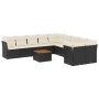 Set de sofás de jardín 11 pzas y cojines ratán sintético negro de , Conjuntos de jardín - Ref: Foro24-3256182, Precio: 630,97...