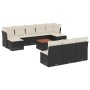 Set de sofás de jardín 11 pzas y cojines ratán sintético negro de , Conjuntos de jardín - Ref: Foro24-3256196, Precio: 579,34...