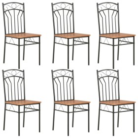 Sillas de comedor 6 unidades MDF marrón de vidaXL, Sillas de comedor - Ref: Foro24-281397, Precio: 162,67 €, Descuento: %